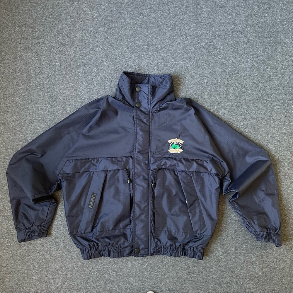 Navy Blue Jacket with Embroidered Logo